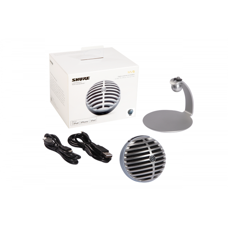 SHURE MV5 (GRAY) + LIGHTNING CABLE